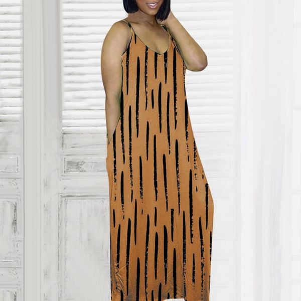 casual dresses stripe printing party women's suspender pocket v-neck sleeveless loose dress long vestiti donna estate, Black;gray
casual dresses stripe printing party women's suspender pocket v-neck sleeveless loose dress long vestiti donna estate, Black;gray