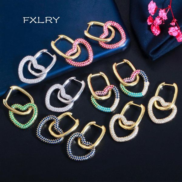 fxlry personality zirconia yellow gold color love heart shape hoop earrings for women jewelry accessoires, Silver
fxlry personality zirconia yellow gold color love heart shape hoop earrings for women jewelry accessoires, Silver