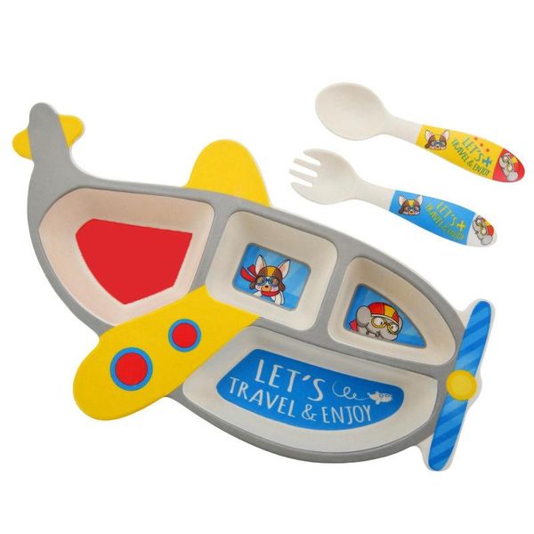 dinnerware sets -3pcs/set bamboo fiber children's plate aircraft shape grid bowl eating fork spoon set baby feeding tableware kids
dinnerware sets -3pcs/set bamboo fiber children's plate aircraft shape grid bowl eating fork spoon set baby feeding tableware kids