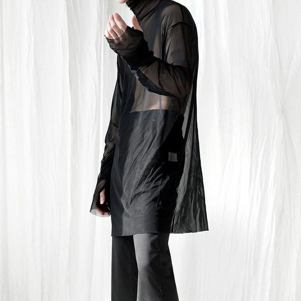 men transparent shirts inside turtleneck knitted net yarn bottoming shirt all-match hairstylist singer dj nightclub clothes, White;black
men transparent shirts inside turtleneck knitted net yarn bottoming shirt all-match hairstylist singer dj nightclub clothes, White;black