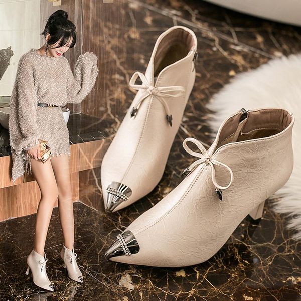 boots pointed toe fine heel women fashion buckle ankle shoes zipper high woman large size 40, Black
boots pointed toe fine heel women fashion buckle ankle shoes zipper high woman large size 40, Black