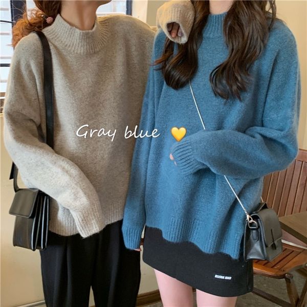 2021 half-collar lazy wind purple women's knit soft sweater new autumn korean style loose outer wear long sleeve g62l, White;black
2021 half-collar lazy wind purple women's knit soft sweater new autumn korean style loose outer wear long sleeve g62l, White;black