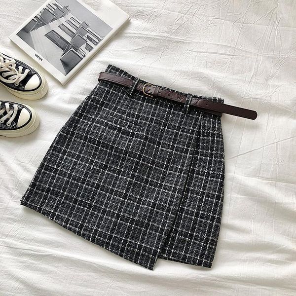 korean irregular lady skirt female autumn sweet high waist a-line mini vintage casual women plaid chic sashes skirts, Black
korean irregular lady skirt female autumn sweet high waist a-line mini vintage casual women plaid chic sashes skirts, Black
