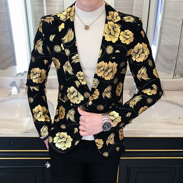 men's suits & blazers printed jacket, evening , windbreaker, golden rose, formal, White;black
men's suits & blazers printed jacket, evening , windbreaker, golden rose, formal, White;black