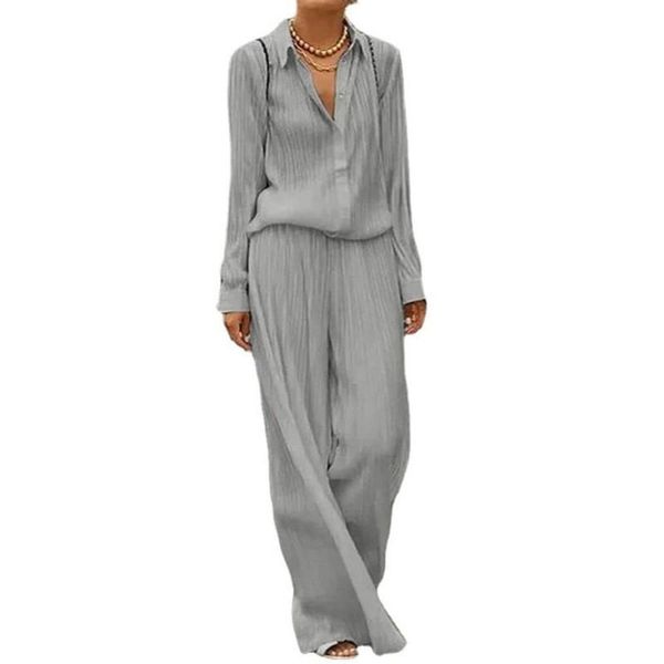women's two piece pants women elegant two-piece suit casual single breasted shirts + long high waist bloomers lady slim solid sets offi, White
women's two piece pants women elegant two-piece suit casual single breasted shirts + long high waist bloomers lady slim solid sets offi, White