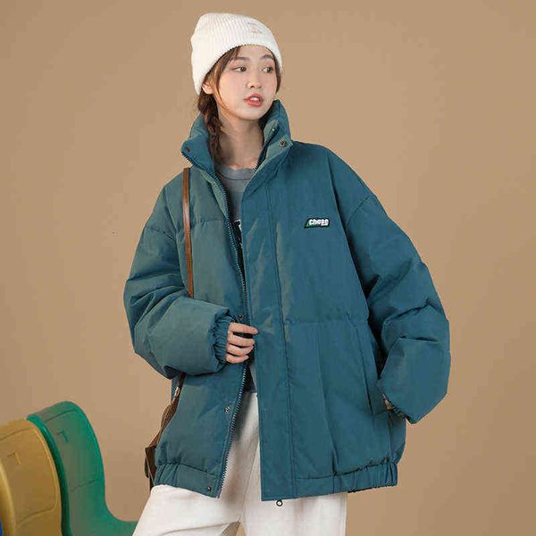 hanlu women's 2021 winter down cotton et loose stand collar versatile bread, Black;white
hanlu women's 2021 winter down cotton et loose stand collar versatile bread, Black;white