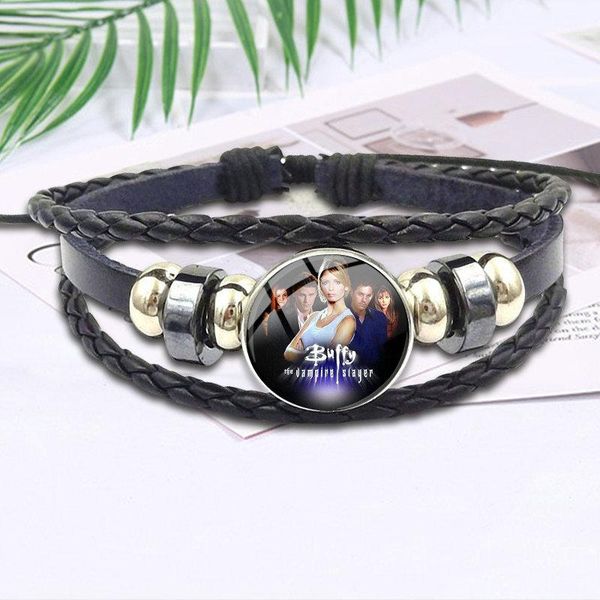 charm bracelets buffy the vampire slayer for women choker black leather bracelet bangle round glass cabochon friendship gift jewelry, Golden;silver
charm bracelets buffy the vampire slayer for women choker black leather bracelet bangle round glass cabochon friendship gift jewelry, Golden;silver
