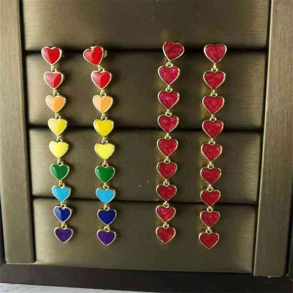 75% off outlet online sailin's new peach heart rainbow candy red enamel earrings with dripping glaze and gradual love earrings, Silver
75% off outlet online sailin's new peach heart rainbow candy red enamel earrings with dripping glaze and gradual love earrings, Silver