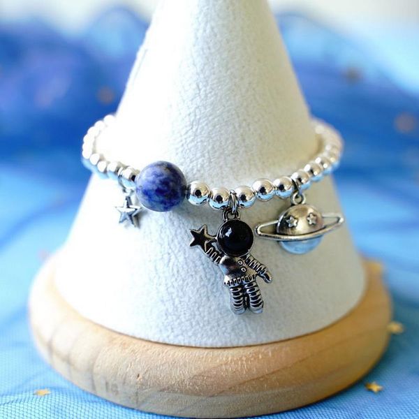 charm bracelets cute cartoon astronaut beaded bracelet for women men planet earth pendant adjustable elastic chain wrist trendy jewelry, Golden;silver
charm bracelets cute cartoon astronaut beaded bracelet for women men planet earth pendant adjustable elastic chain wrist trendy jewelry, Golden;silver