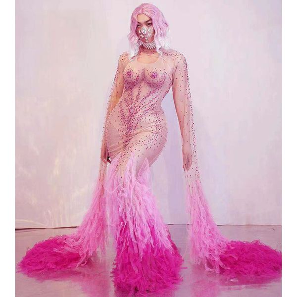 rhinestone rose pink mesh fringe tail floor-length dress women birthday celebrate prom nightclub outfit stage show wear, Black;red
rhinestone rose pink mesh fringe tail floor-length dress women birthday celebrate prom nightclub outfit stage show wear, Black;red