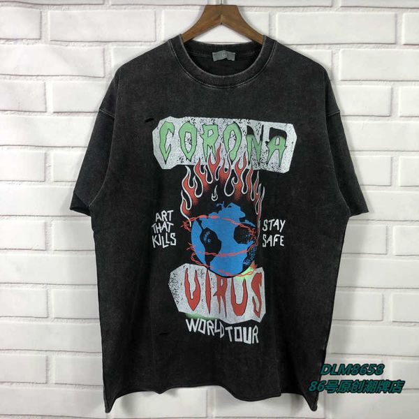 gallery dept virus glitter print ragged hole washed men's and women's loose round neck short sleeve t-shirtxm07, White;black
gallery dept virus glitter print ragged hole washed men's and women's loose round neck short sleeve t-shirtxm07, White;black