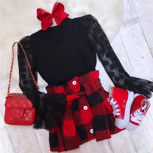 1-6y fashion children girls clothing sets autumn kids girls lace mesh flare sleeve t-shirts+plaid a-line skirts xmas clothes, White
1-6y fashion children girls clothing sets autumn kids girls lace mesh flare sleeve t-shirts+plaid a-line skirts xmas clothes, White