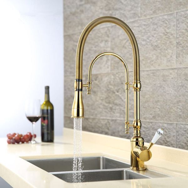 kitchen faucets sink faucet gold/chrome brass spring pull down mixer tap rotation s jrvd
kitchen faucets sink faucet gold/chrome brass spring pull down mixer tap rotation s jrvd