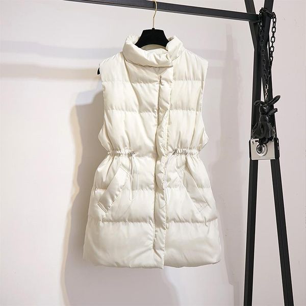 women's vests autumn winter solid loose vest drawstring sleeveless jacket cotton padded women warm parkas waistcoat plus size 5xl, Black;white
women's vests autumn winter solid loose vest drawstring sleeveless jacket cotton padded women warm parkas waistcoat plus size 5xl, Black;white