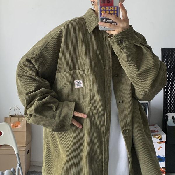 men's casual shirts corduroy long sleeve autumn korean shirt man fashion oversize printed clothing, White;black
men's casual shirts corduroy long sleeve autumn korean shirt man fashion oversize printed clothing, White;black