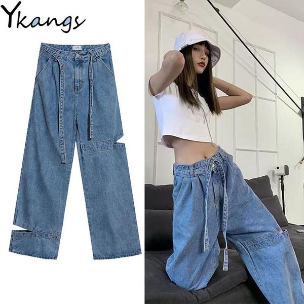 women's jeans autumn wild cowboy wash high waist women female boyfriends full lenght vintage hole casual wide leg mom streetwear, Blue
women's jeans autumn wild cowboy wash high waist women female boyfriends full lenght vintage hole casual wide leg mom streetwear, Blue