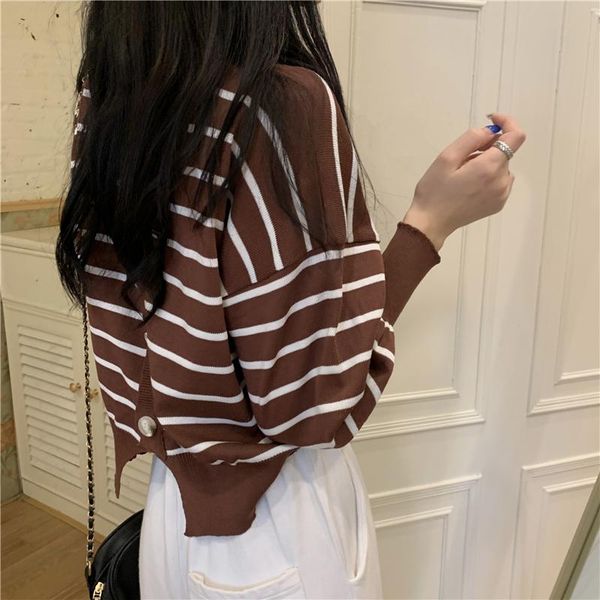 women's knits & tees autumn design knitting sense slim o neck women striped button round pullover long-sleeved sweaters blouse, White
women's knits & tees autumn design knitting sense slim o neck women striped button round pullover long-sleeved sweaters blouse, White
