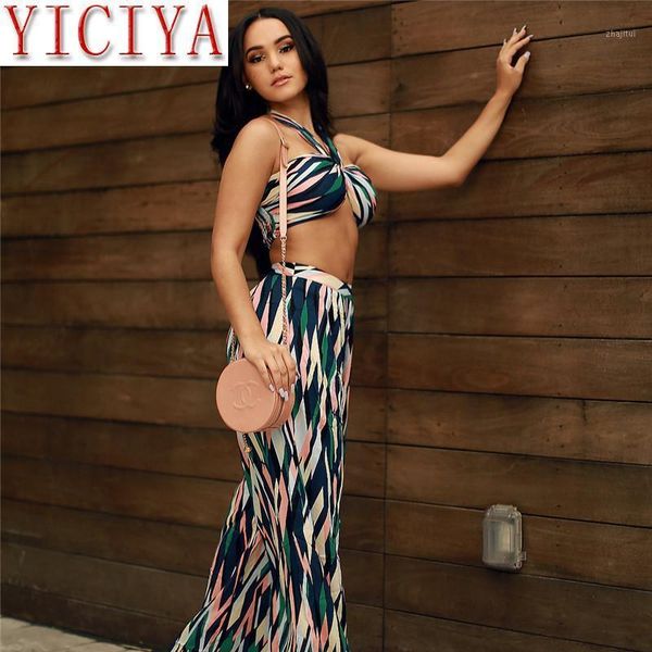 2 pieces women 2021 nightclub fashion halter set full bikini flare pants chiffon novelty outfits two piece dress, White
2 pieces women 2021 nightclub fashion halter set full bikini flare pants chiffon novelty outfits two piece dress, White