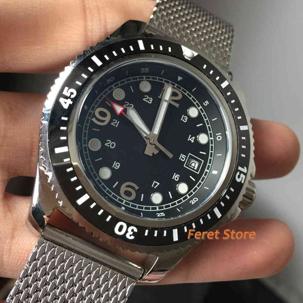 44mm bliger men's watch black iron curtain light-emitting ceramic bezel rustless tape automatic movement pulse men's watch b120, Slivery;brown
44mm bliger men's watch black iron curtain light-emitting ceramic bezel rustless tape automatic movement pulse men's watch b120, Slivery;brown