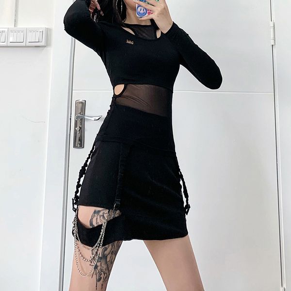 punk hollow out black mesh goth harajuku bodycon see through streetwear gothic women autumn basic, White
punk hollow out black mesh goth harajuku bodycon see through streetwear gothic women autumn basic, White