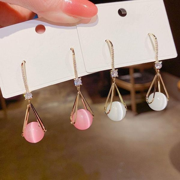 dangle & chandelier micro pave zircon pink white opal earrings for women korean style delicate fashion jewelry earings bijoux, Silver
dangle & chandelier micro pave zircon pink white opal earrings for women korean style delicate fashion jewelry earings bijoux, Silver