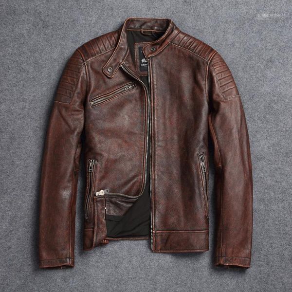 men's leather & faux men vintage brown genuine motorcycle jacket real soft cowhide short bomber winter coats s-xxxl, Black
men's leather & faux men vintage brown genuine motorcycle jacket real soft cowhide short bomber winter coats s-xxxl, Black