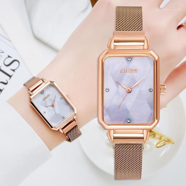 wristwatches elegant luxury women bracelet quartz clock watch rose gold rectangle marble dial ladies dress wrist watches relogio, Slivery;brown
wristwatches elegant luxury women bracelet quartz clock watch rose gold rectangle marble dial ladies dress wrist watches relogio, Slivery;brown