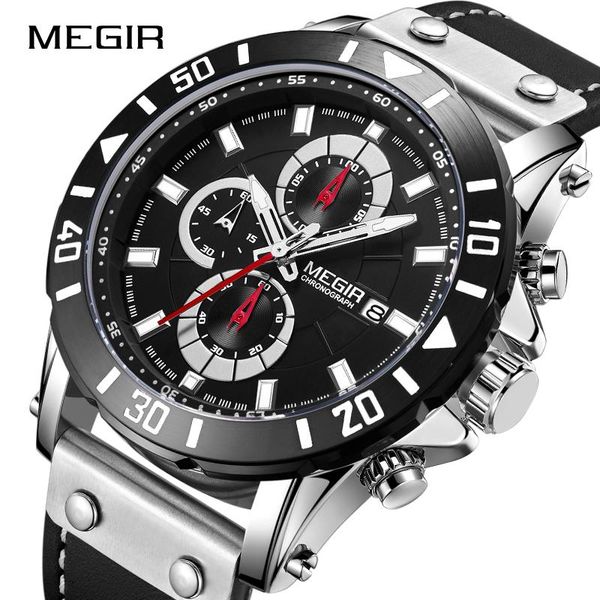 wristwatches megir men's watches reloj hombre original design chronograph leather strap relogio masculino clock, Slivery;brown
wristwatches megir men's watches reloj hombre original design chronograph leather strap relogio masculino clock, Slivery;brown