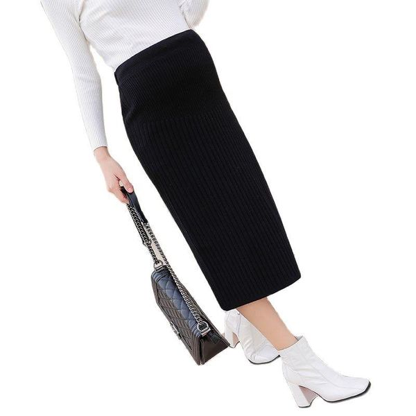 skirts autumn and winter pregnant woolen skirt stomach lift middle split vertical stripes, Black
skirts autumn and winter pregnant woolen skirt stomach lift middle split vertical stripes, Black