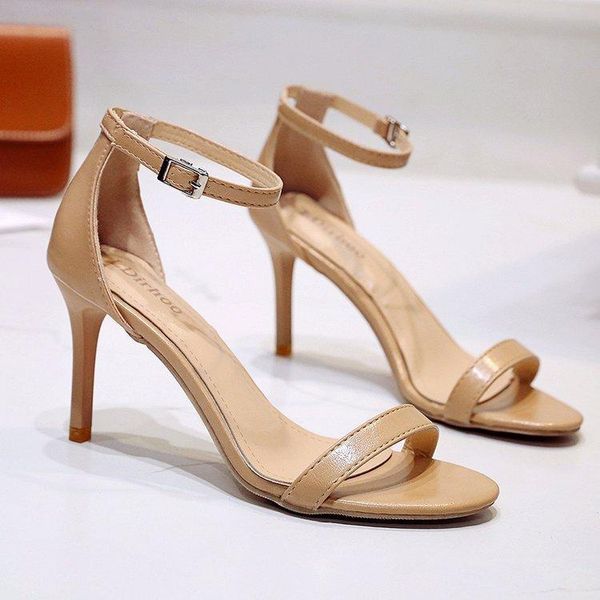 buckle bring women's sandals 2021 women's shoes fine heel, Black 
buckle bring women's sandals 2021 women's shoes fine heel, Black