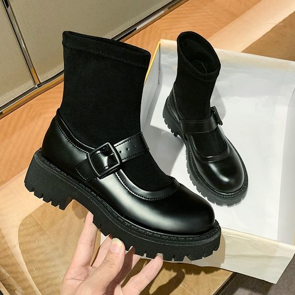 rimocy pu leather buckle sock boots women autumn 2020 casual beige black platform ankle boots female flock patchwork short botas
rimocy pu leather buckle sock boots women autumn 2020 casual beige black platform ankle boots female flock patchwork short botas