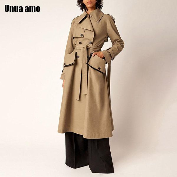 women's trench coats unua amo uk style fashion double breasted x-long coat lapel big pocket outwear female loose windbreaker with belt, Tan;black
women's trench coats unua amo uk style fashion double breasted x-long coat lapel big pocket outwear female loose windbreaker with belt, Tan;black