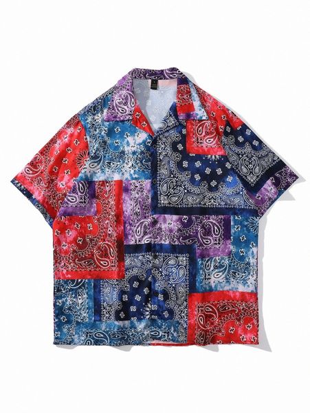 men paisley print shirt j0n1#, White;black