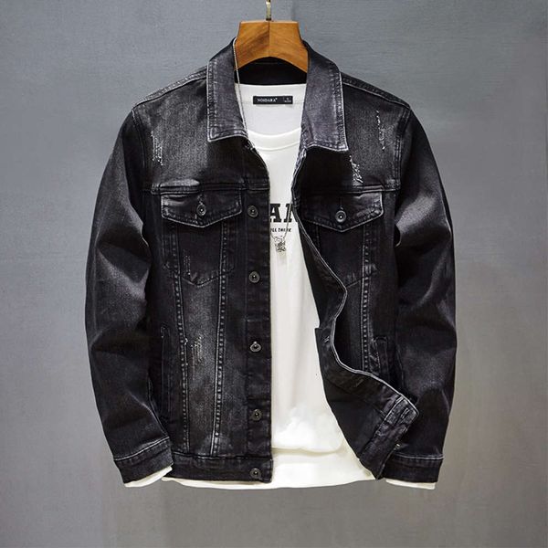 autumn new black men's korean stretch slim fitting denim fashion printed tooling jacket, Black;brown
autumn new black men's korean stretch slim fitting denim fashion printed tooling jacket, Black;brown