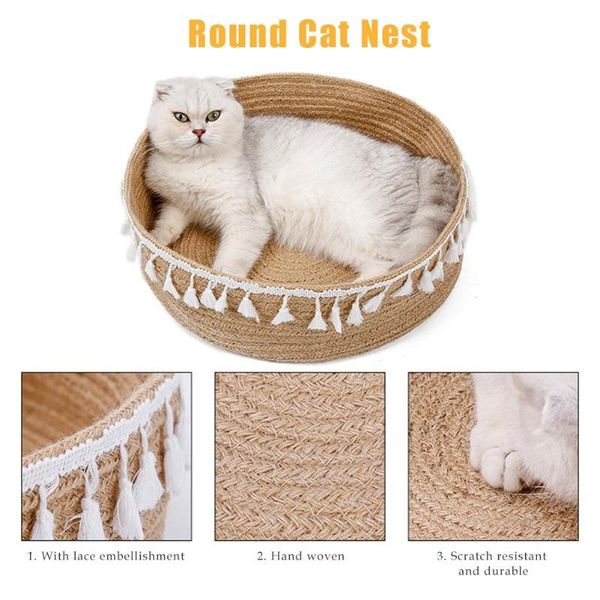 cat beds & furniture round bed basket nest cotton rope woven pet sleeping scratch mat pad suitable for cats dogs
cat beds & furniture round bed basket nest cotton rope woven pet sleeping scratch mat pad suitable for cats dogs