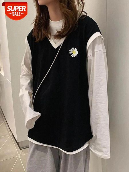 fake twopiece t shirt long sleeve streetwear women clothing hip hop clothes 2020 korean spring new couple tshirt #ct31, White
fake twopiece t shirt long sleeve streetwear women clothing hip hop clothes 2020 korean spring new couple tshirt #ct31, White