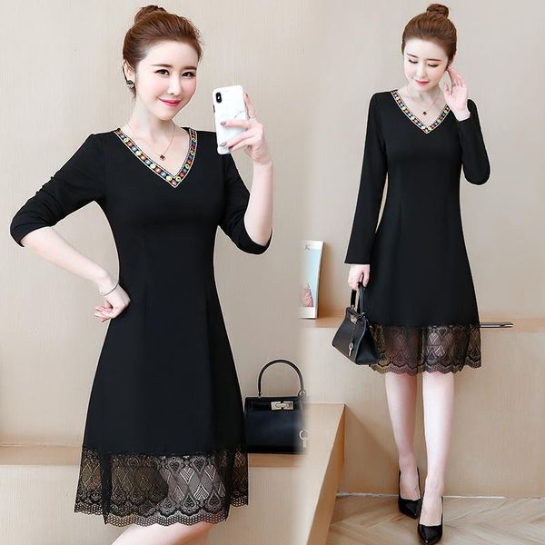 casual dresses coigarsam women dress autumn 2021 brief office lady full sleeve patchwork loose solid lace v-neck black traf robe, Black;gray
casual dresses coigarsam women dress autumn 2021 brief office lady full sleeve patchwork loose solid lace v-neck black traf robe, Black;gray