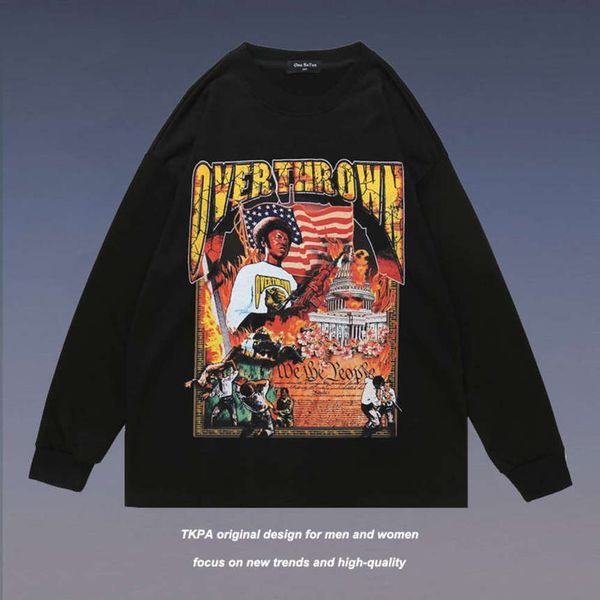 tkpa dark black hiphop hip hop rap high street men's and women's trendy overalls 
tkpa dark black hiphop hip hop rap high street men's and women's trendy overalls