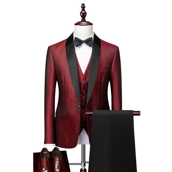 men's suits & blazers 2021 groomsmen shawl collar wedding tuxedos burgundy men banquet prom homme suit 3-pcs (jacket+pants+vest), White;black
men's suits & blazers 2021 groomsmen shawl collar wedding tuxedos burgundy men banquet prom homme suit 3-pcs (jacket+pants+vest), White;black