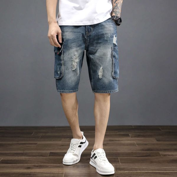 summer loose straight tooling shorts men's fashion brand split handsome youth trendy horse pants, Blue
summer loose straight tooling shorts men's fashion brand split handsome youth trendy horse pants, Blue