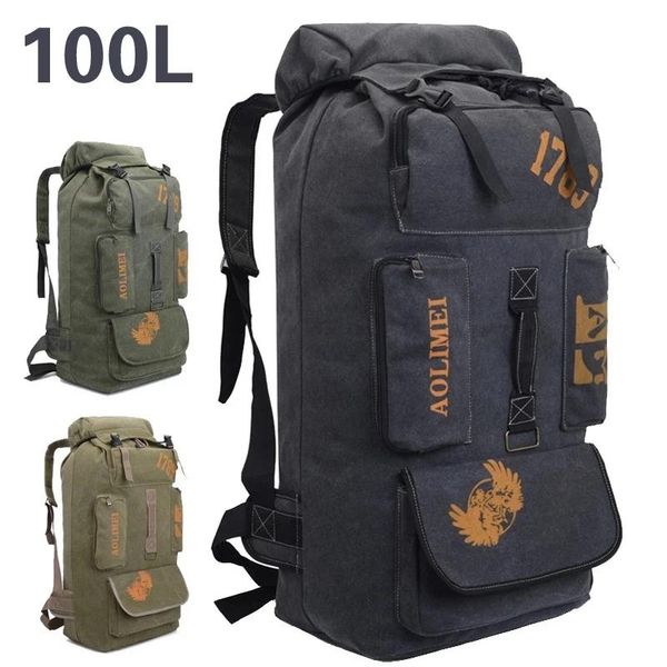 outdoor bags 100l hiking camping backpack canvas mountaineering bag men tactical travel hunting rucksack fishing equipment
outdoor bags 100l hiking camping backpack canvas mountaineering bag men tactical travel hunting rucksack fishing equipment