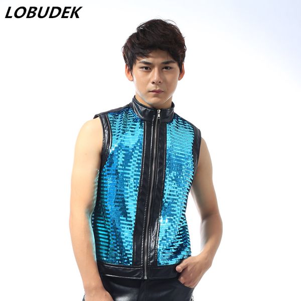 flash sequins male leather vest singer dance stage rock jazz ds costumes nightclub bar show tide waistcoat performance clothing, Black;red
flash sequins male leather vest singer dance stage rock jazz ds costumes nightclub bar show tide waistcoat performance clothing, Black;red