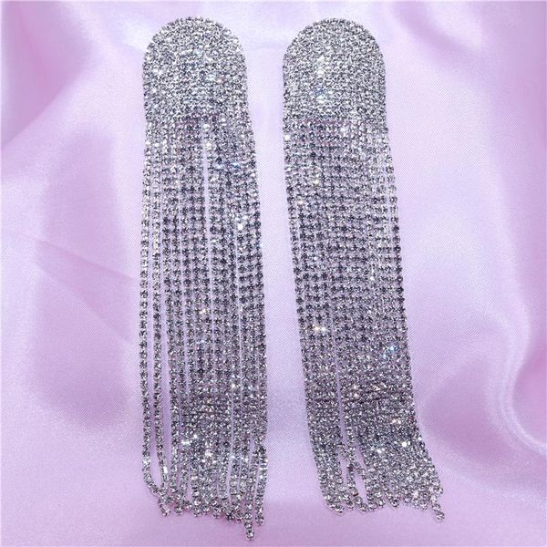 dangle & chandelier luxury rhinestone long tassel earrings for women elegant big crystal heart drop wedding earring jewelry accessor, Silver
dangle & chandelier luxury rhinestone long tassel earrings for women elegant big crystal heart drop wedding earring jewelry accessor, Silver
