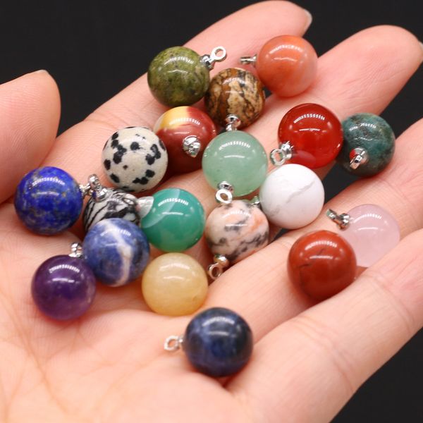 10mm chakra stone ball healing crystal reiki pendant charms for earrings necklace jewelry making amethyst rose quartz hanging acc, Silver
10mm chakra stone ball healing crystal reiki pendant charms for earrings necklace jewelry making amethyst rose quartz hanging acc, Silver