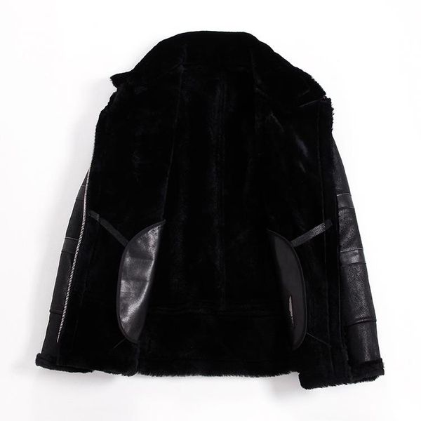 women's leather & faux .winter woman sheep shearling.fashion genuine jacket.fashion sheepskin wool coat,thick warm fur jacket, Black
women's leather & faux .winter woman sheep shearling.fashion genuine jacket.fashion sheepskin wool coat,thick warm fur jacket, Black