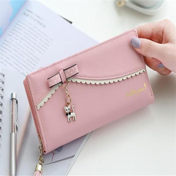 wallets pu leather long wallet women card holder purse sweet bow cute cat pendant tassel ladies clutch phone money coin bag portemonnee, Red;black
wallets pu leather long wallet women card holder purse sweet bow cute cat pendant tassel ladies clutch phone money coin bag portemonnee, Red;black