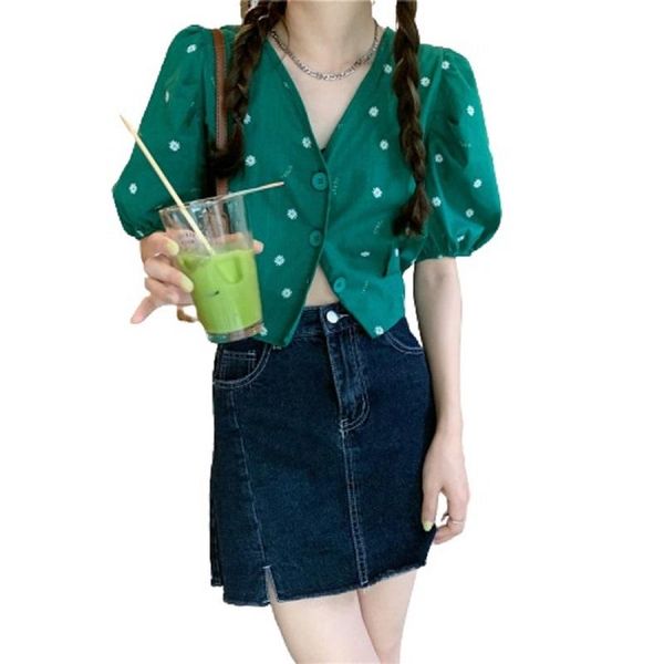 women's blouses & shirts perhaps u girls sweet summer causal cotton linen flower embroidery v-neck puff sleeve single breasted short sl, White
women's blouses & shirts perhaps u girls sweet summer causal cotton linen flower embroidery v-neck puff sleeve single breasted short sl, White