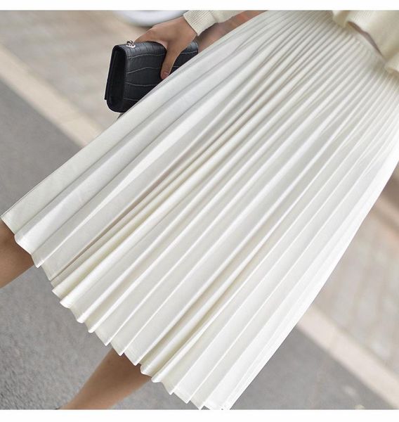 skirts 2021 atumn elegant pleated waist white long female ladies women midi skirt black saia
skirts 2021 atumn elegant pleated waist white long female ladies women midi skirt black saia