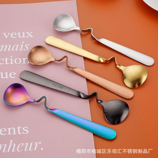 spoons 304 special shaped spoon western creative stainless steel coffee mixing twisted hanging cup
spoons 304 special shaped spoon western creative stainless steel coffee mixing twisted hanging cup