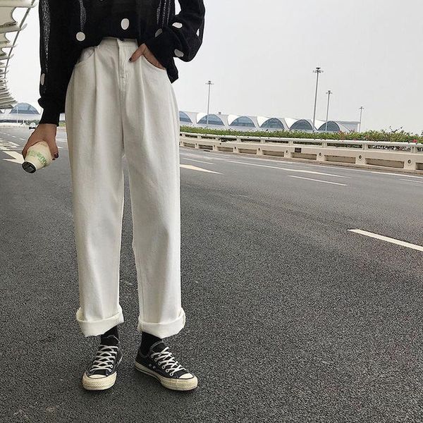 women's pants & capris loose high waist thick women 2021 spring autumn femme fashion simple casual solid pant girls all match, Black;white
women's pants & capris loose high waist thick women 2021 spring autumn femme fashion simple casual solid pant girls all match, Black;white